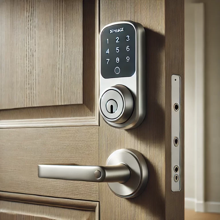 keyless-entry-lock-mounted-on-a-modern-wooden-door.-The-lock-features-a-sleek-design-with-a-digital-keypad-for-entering-codes-a-durable-met.webp